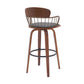 Willow - Swivel Walnut Wood Faux Leather Stool