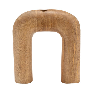 Wood Horseshoe Vase 10" - Brown