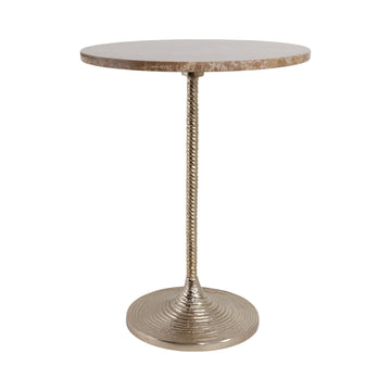 Twisted Accent Table Marble Top - Tan / Gold