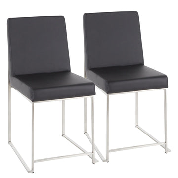 Fuji - High Back Dining Chair - Stainless Steel (Set of 2)