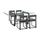 Kai Anastasia - Rectangular Glass Dining Table Set - Matte Black Base