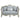 Qunsia - Loveseat With 4 Pillows - Light Gray Linen & Champagne