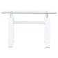 Dyer - Rectangular Glass Top Entryway Sofa Console Table - White