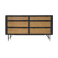 Saratoga - 6 Drawer Dresser With Rattan - Black Acacia