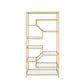 Lecanga- Bookshelf - Gold & Clear Glass