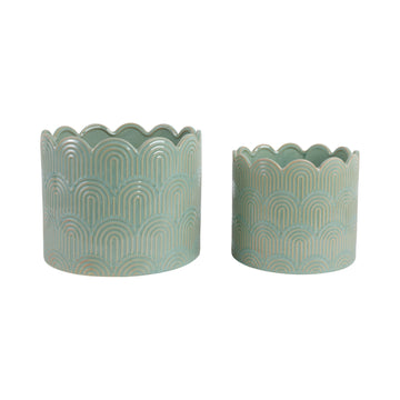 9" / 12" Arch Planters (Set of 2) - Sage Green