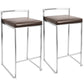 Fuji - Stackable Counter Stool - Brown Faux Leather (Set of 2)