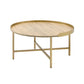 Mithea - Coffee Table - Oak Table Top & Gold Finish