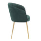 Lindsey - Chair - Gold Metal And Green Velvet