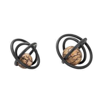 7 / 8" Solaro Metal Orbs (Set of 2) - Bronze