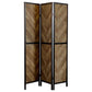 Marlene - Herringbone Pattern 3-Panel Screen - Rustic Tobacco And Black