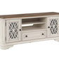 Florian - TV Stand - Oak & Antique White Finish