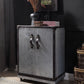 Brancaster - Wine Cabinet - Antique Ebony Top Grain Leather & Aluminum