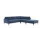 Serena - Velvet Large Chaise Sectional With Black Legs