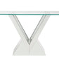 Noralie - Accent Table - Clear Glass, Mirrored & Faux Diamonds - 32"