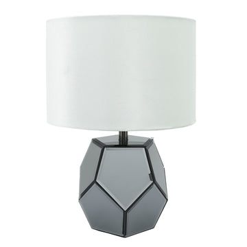 Mirrored Facetd Table Lamp 17.25" - Silver