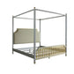 House - Marchese California King Bed - Beige PU, Gold & Pearl Gray Finish