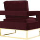 Avery - Velvet Chair With Polished Gold Base