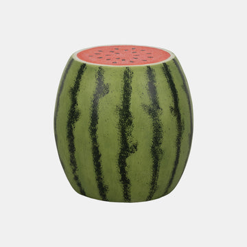 17" Watermelon Garden Stool - Green / Pink