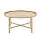 Mithea - Coffee Table - Oak Table Top & Gold Finish