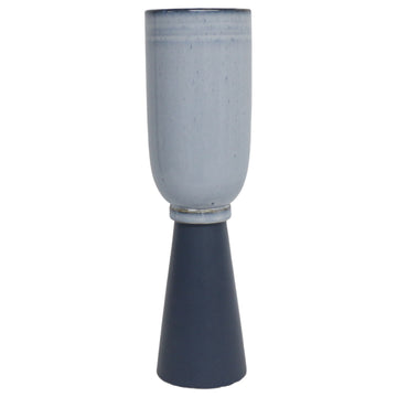 Marion Medium Blue Vase 14" - Blue