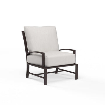 La Jolla - Club Chair, With Self Welt - Canvas Flax / Dark Brown