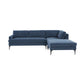 Serena - Velvet Chaise Sectional With Black Legs