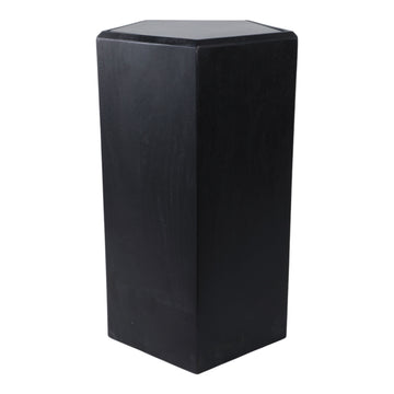 Avzar Small Wood And Marble Pedestal - Black