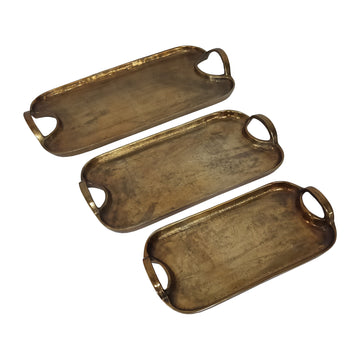 15 / 19 / 23" Darcy Trays (Set of 3) - Bronze