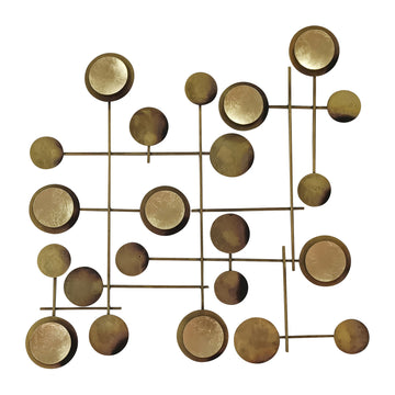 Metal 29" Circles Metal Wall Deco - Gold