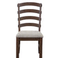 Pascaline - Side Chair (Set of 2) - Gray Fabric, Rustic Brown & Oak Finish