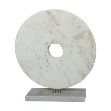 Marble 18" Disk with Base - White