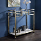 Neilo - Kitchen Cart - Clear Glass, Faux Marble & Wire Brass Finish