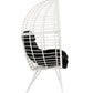 Galzed - Patio Lounge Chair - Black Fabric & White Wicker