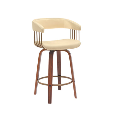 Topanga - Swivel Walnut Wood Stool