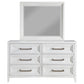 Marielle - 6-Drawer Dresser With Mirror - Distressed White