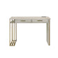 Tyeid - Vanity Desk - Antique White & Gold Finish