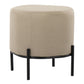 Daniella - Foot Stool - Black Metal And Beige Fabric