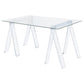 Amaturo - Glass Top Acrylic Writing Desk - Clear