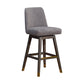 Amelia - Swivel Bar Stool In Gray Oak Wood Finish With Mocha Fabric