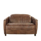 Brancaster - Loveseat - Retro Brown Top Grain Leather & Aluminum