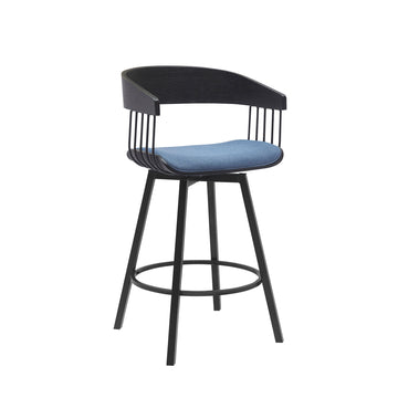 Athena - Swivel Black Metal Stool