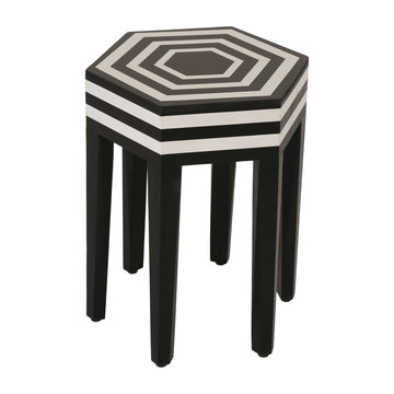 Hexagon Side Table 21" - Black / White