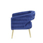 Aistil - Accent Chair - Blue Velvet & Gold Finish