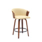 Diana - Swivel Walnut Wood Faux Leather Counter Stool