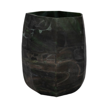 15" Savu Medium Glass Vase - Dark Green