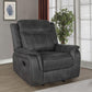 Lawrence - Upholstered Padded Arm Glider Recliner - Charcoal