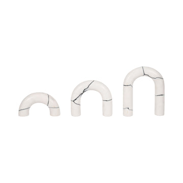 5/7/8" Reaka Marble Arches (Set of 3) - White