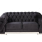 Pyroden - Loveseat - Black Velvet & Chrome Finish