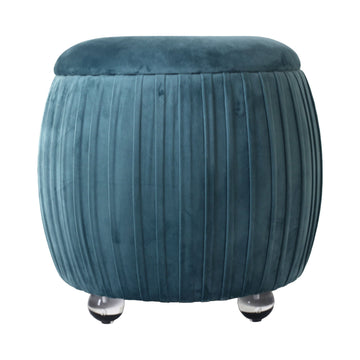 Newry Velvet Storage Stool - Teal